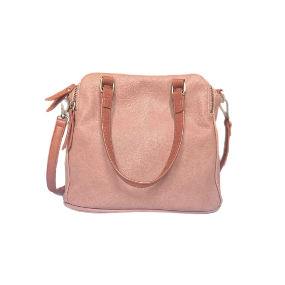Soshi + Sofi Mauve Faux Leather Iris Satchel Bag